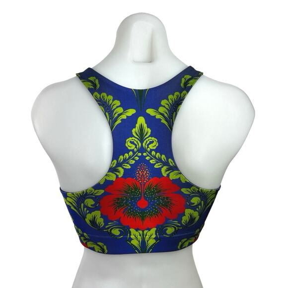 Terez Multicolor Floral Print Racerback Activewear Fitness Gym Sports Bra Size S - Picture 2 of 3